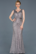 Long Silver Mermaid Evening Dress ABU812
