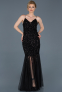 Long Black Prom Gown ABU815