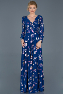Sax Blue Long Engagement Dress ABU701