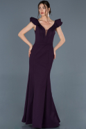 Long Dark Purple Mermaid Prom Dress ABU824