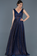 Sax Blue Long Engagement Dress ABU623