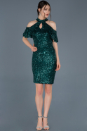 Emerald Green Short Invitation Dress ABK323