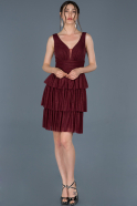 Short Burgundy Invitation Dress ABK578