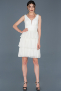 Short White Invitation Dress ABK578