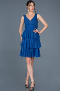 Short Sax Blue Invitation Dress ABK578