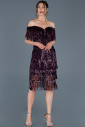 Short Purple Evening Dress ABK579