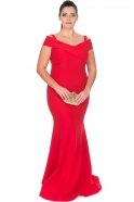 Long Red Oversized Evening Dress ABU077