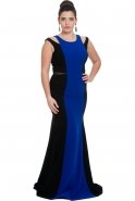 Sax Blue Oversized Evening Dress C9512
