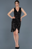 Short Black Prom Gown ABK521