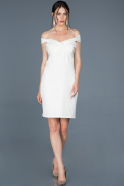 White Short Invitation Dress ABK523