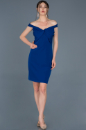 Sax Blue Short Invitation Dress ABK523