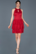 Short Red Prom Gown ABK526