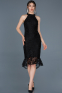 Midi Black Laced Invitation Dress ABK532