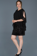 Short Black Oversized Evening Dress ABK585