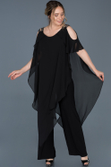 Long Black Plus Size Evening Dress ABT041