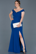 Long Sax Blue Plus Size Evening Dress ABU609