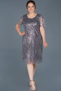 Short Grey Oversized Evening Dress ABK587