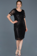 Short Black Oversized Evening Dress ABK587