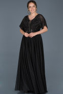 Long Black Oversized Evening Dress ABU830