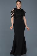 Long Black Oversized Mermaid Evening Dress ABU821