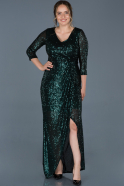 Long Emerald Green Plus Size Evening Dress ABU822