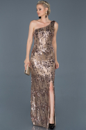 Long Bronze Prom Gown ABU835