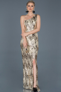 Long Gold Prom Gown ABU835