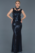 Long Navy Blue Prom Gown ABU838