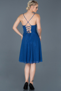 Short Sax Blue Invitation Dress ABK591