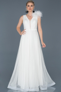 Long White Engagement Dress ABU842
