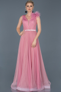 Long Pink Engagement Dress ABU842