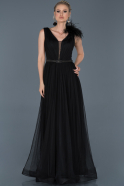 Long Black Engagement Dress ABU842