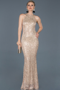 Long Gold Laced Mermaid Prom Dress ABU844