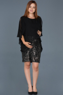 Short Anthracite Pregnancy Evening Dress ABK506
