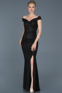 Black Long Engagement Dress ABU616