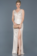 Long Gold Satin Mermaid Prom Dress ABU859