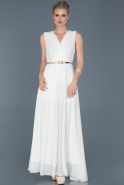 Long White Prom Gown ABU860