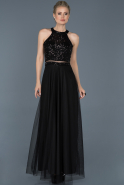 Long Black Prom Gown ABU861