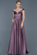 Long Lavender Satin Engagement Dress ABU865