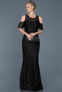 Long Black Laced Evening Dress ABU868