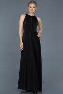Long Black-Black Prom Gown ABU818