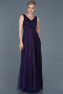 Long Dark Purple Evening Dress ABU056