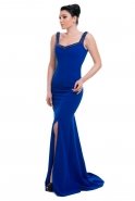 Long Sax Blue Evening Dress O4168