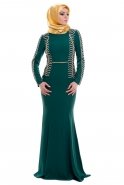 Green Hijab Dress s4104