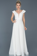 Long White Engagement Dress ABU853