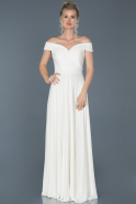 Long White Evening Dress ABU877
