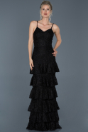 Long Black Laced Mermaid Prom Dress ABU679