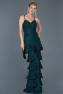 Long Emerald Green Laced Mermaid Prom Dress ABU679