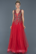 Long Red Stony Evening Dress ABU878