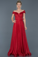 Long Red Engagement Dress ABU879